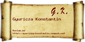 Gyuricza Konstantin névjegykártya